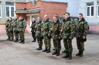 Священнослужитель принял участие в Торжественном митинге по случаю вручения оружия военнослужащим мобилизационного резерва