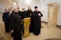 Преосвященный Стефан совершил рабочие визиты в строящиеся храмы Рогачёвского округа