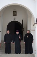 Преосвященный Стефан совершил рабочие визиты в строящиеся храмы Рогачёвского округа