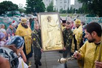 Состоялось принесение святого образа «Благовещенье Пресвятой Богородицы» со Святой Горы Афон в Преображенский храм г.Гомеля