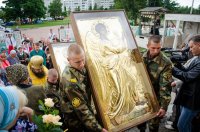 Состоялось принесение святого образа «Благовещенье Пресвятой Богородицы» со Святой Горы Афон в Преображенский храм г.Гомеля