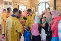 Божественная литургия в храме иконы Божией Матери "Отрада и утешение" в день памяти святых благоверных князей Петра и Февронии Муромских