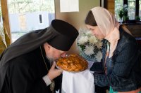 Божественная литургия в храме иконы Божией Матери "Отрада и утешение" в день памяти святых благоверных князей Петра и Февронии Муромских